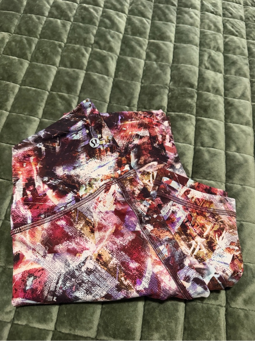 lululemon athletica Multicolor Abstract Print Leggings - Maroon, Pink, Purple